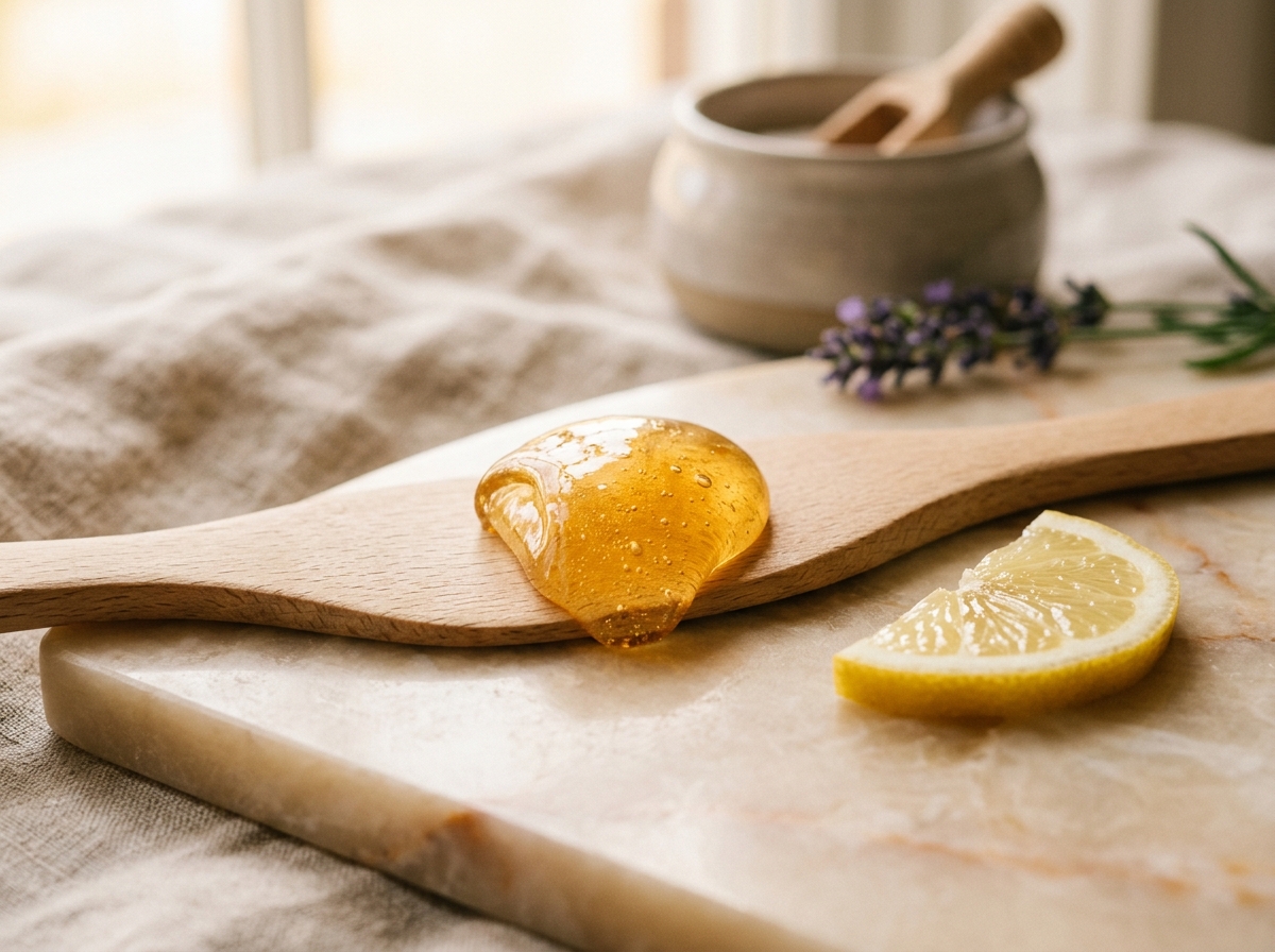 100% organic golden sugar paste crafted with lemon and purified water